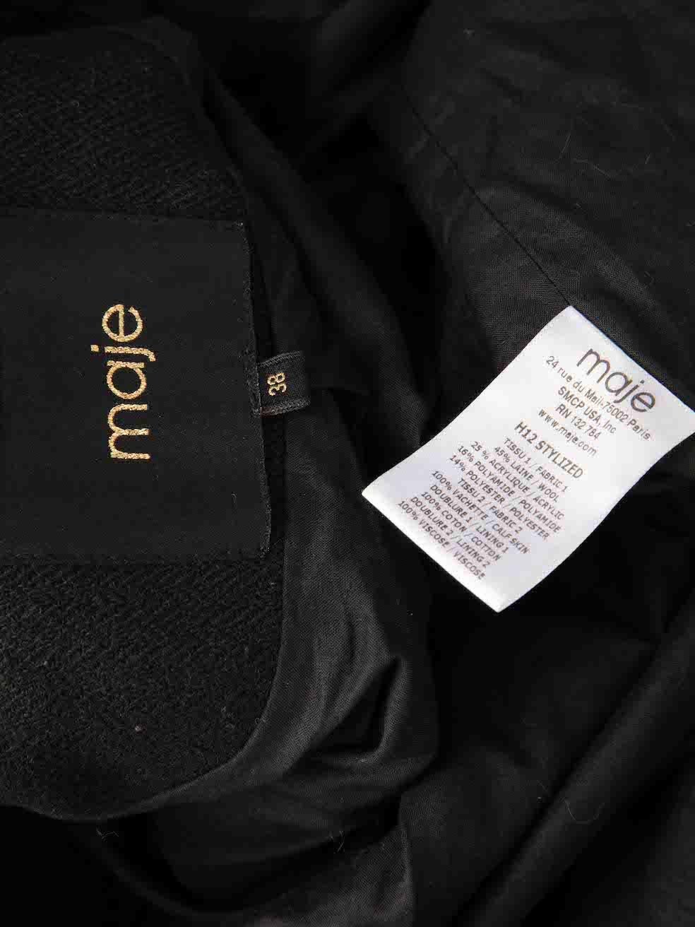 Maje Black Asymmetric Zip Jacket Size M 4