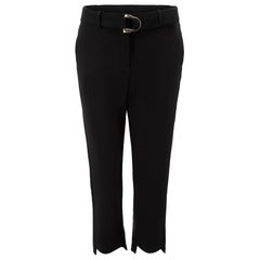 Maje Black Belted Step Hem Straight Leg Trousers Size M