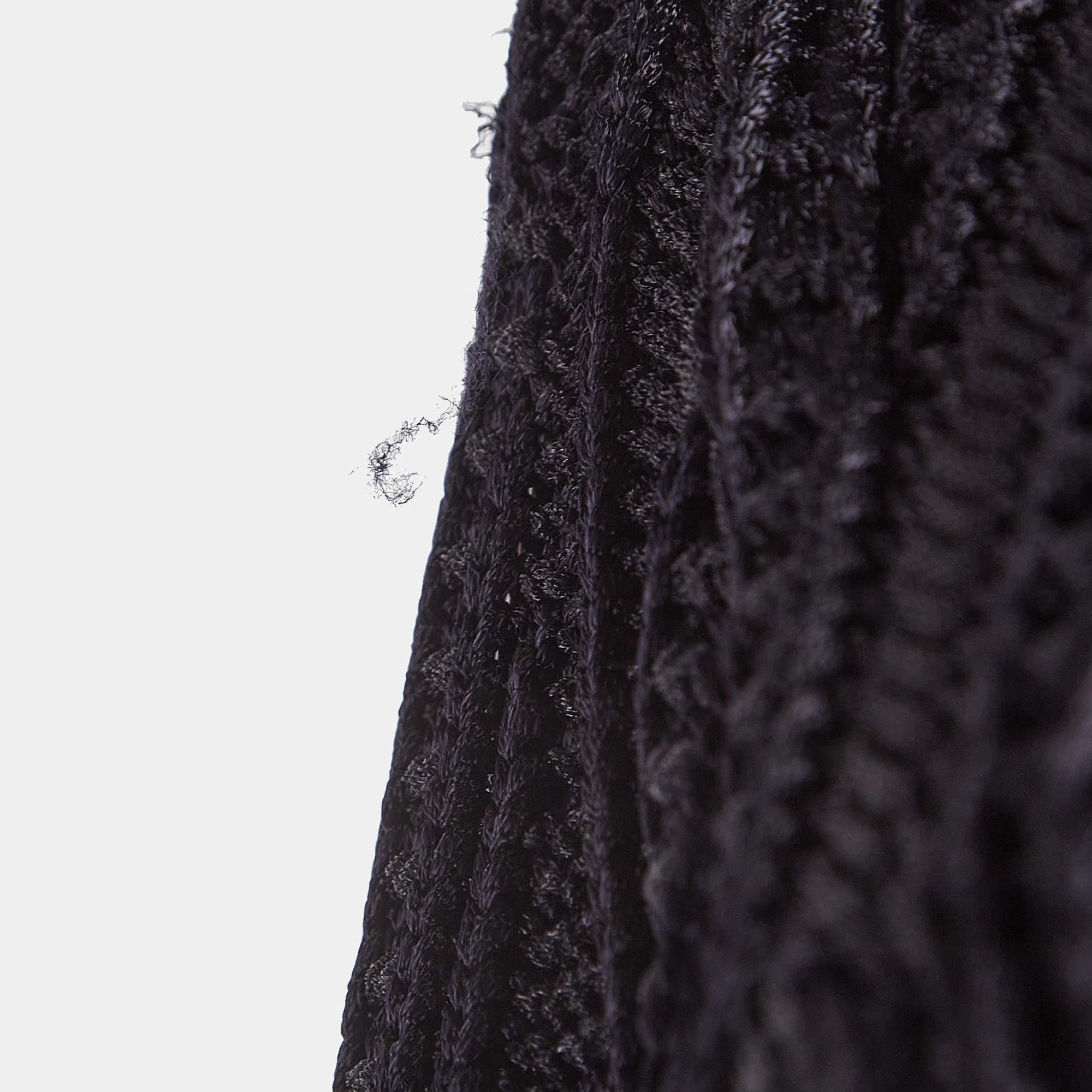 Maje Black Cable Knit Crew Neck Sweatshirt S For Sale 1