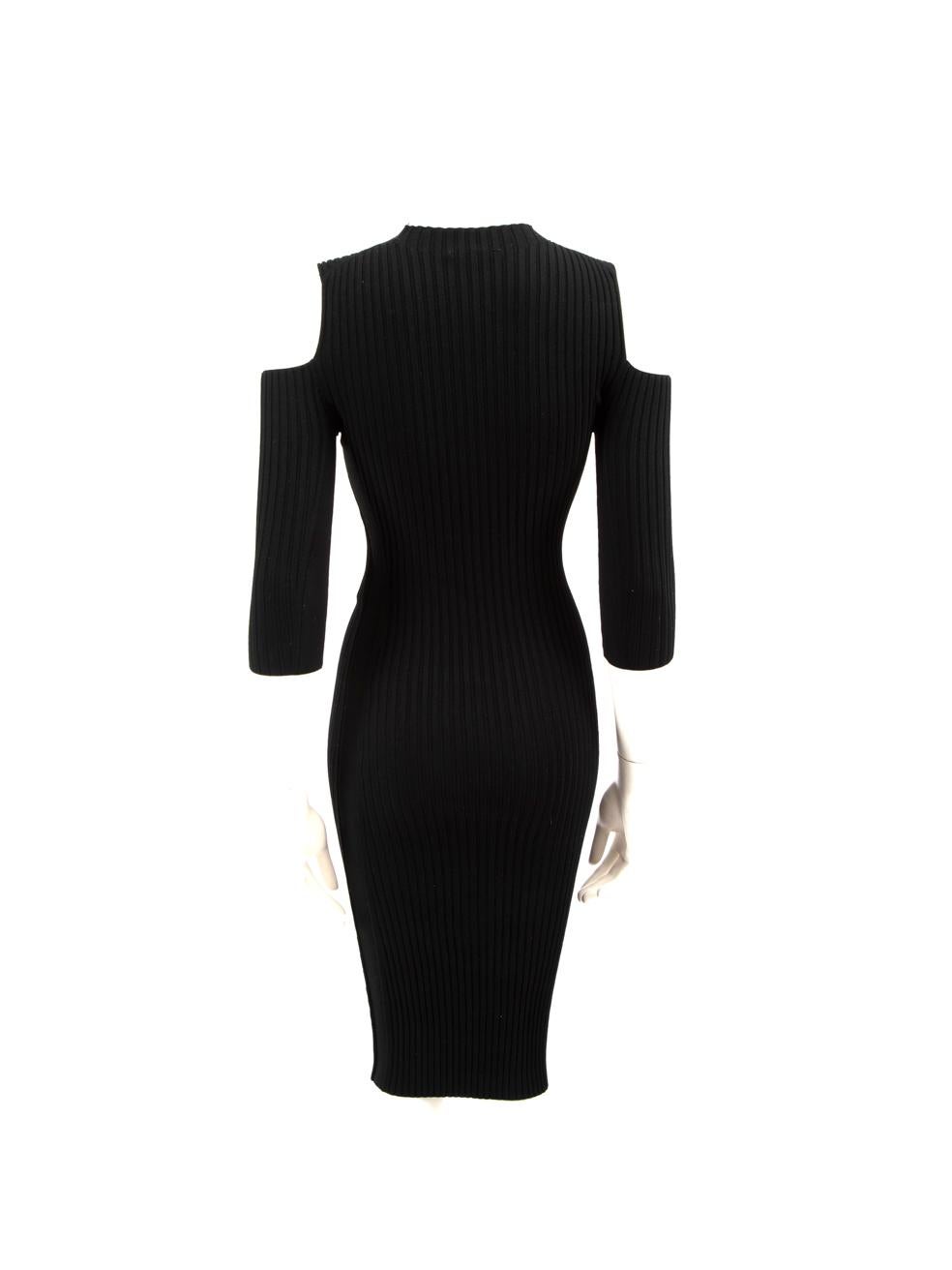 Maje Black Cold Shoulder Bodycon Dress Size S In Good Condition For Sale In London, GB