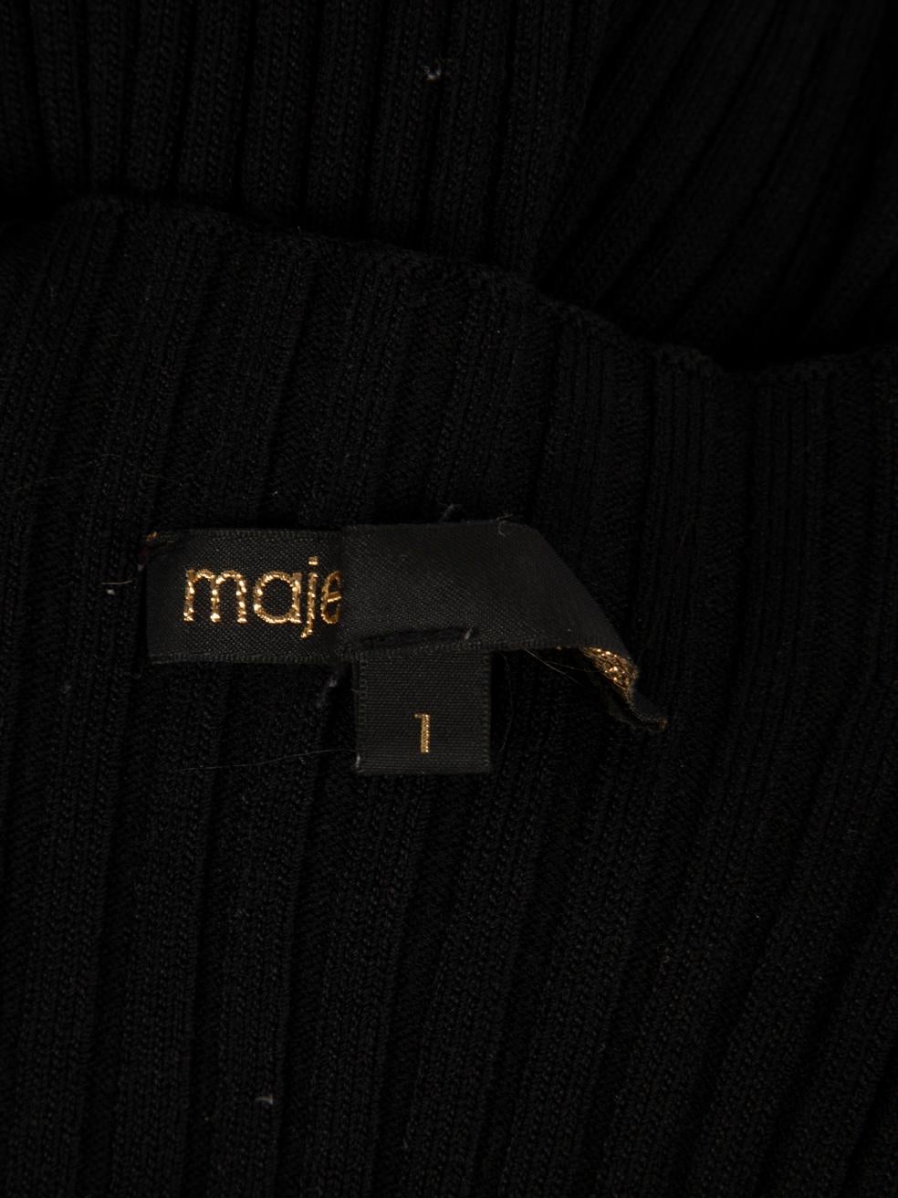 Maje Black Cold Shoulder Bodycon Dress Size S For Sale 1