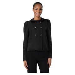 Maje Chaqueta negra con cuello y doble botonadura Talla L