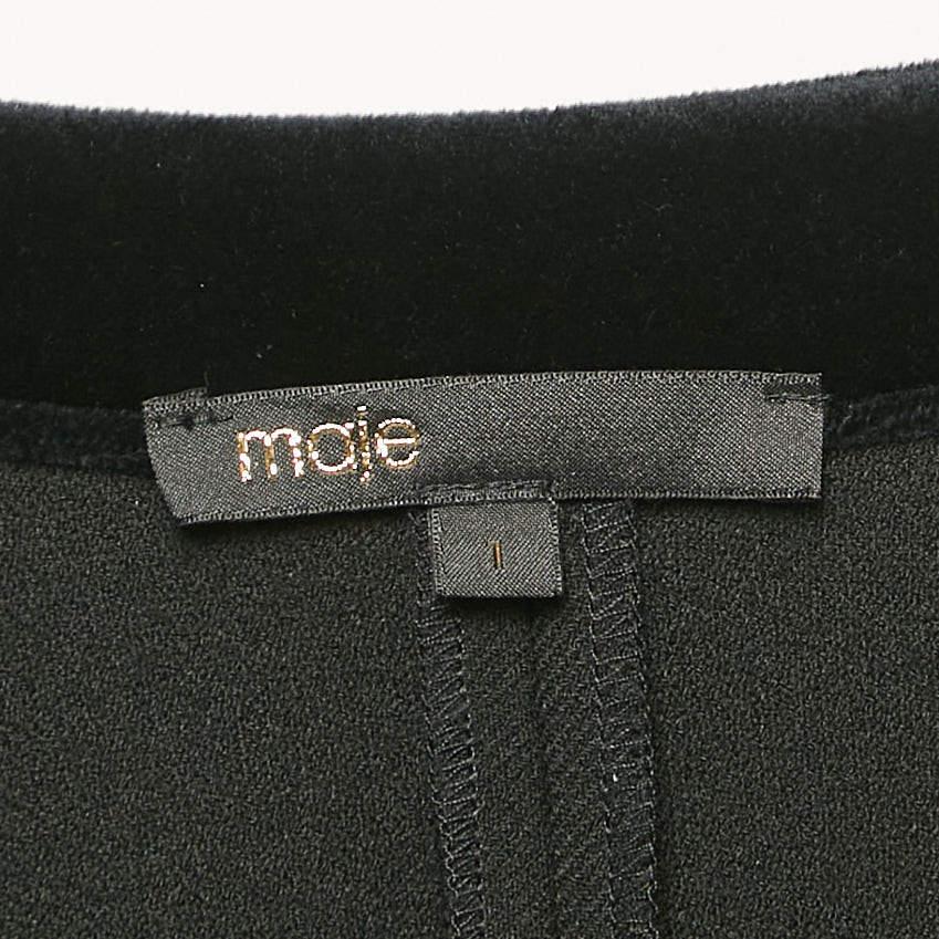 Maje Mini abito nero in gabardina plissettato con zip S In condizioni buone a Dubai, Al Qouz 2