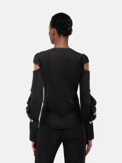 Maje - Maglia nera con maniche a balze - taglia S