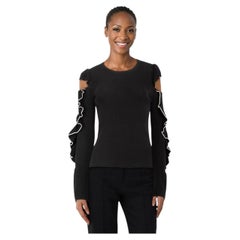 Maje - Maglia nera con maniche a balze - taglia S