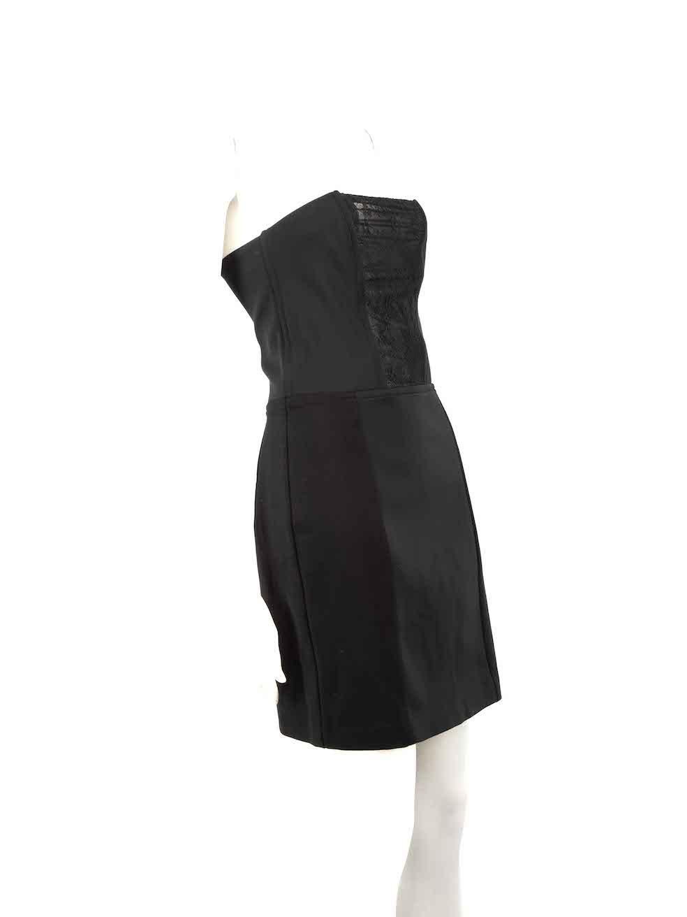 CONDITION is Very good. Minimal wear to dress is evident. Some small marks to the front of the dress near hem on this used Maje designer resale item.
 
 
 
 Details
 
 
 Black
 
 Viscose
 
 Dress
 
 Mini
 
 Font lace panel
 
 Back zip fastening
 
