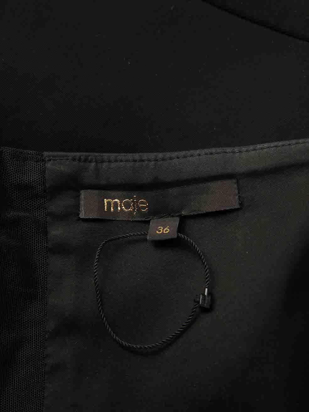 Maje Black Lace Panel Strapless Mini Dress Size S For Sale 1