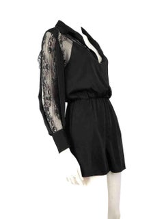 Maje Black Lace Panelled Playsuit Size S