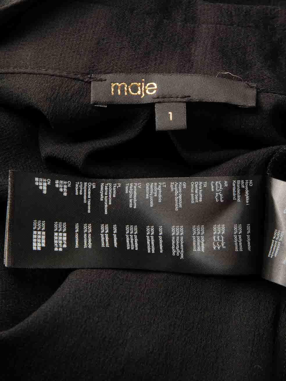 Maje Combinaison noire à empiècements en dentelle Taille S Neuf à London, GB