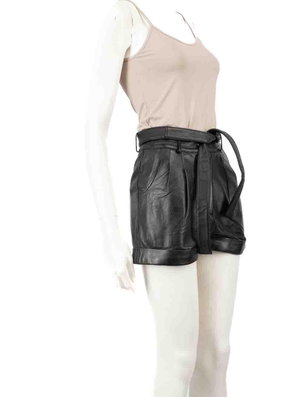 CONDITION is Good. Minor wear to shorts is evident. Light discolouration to the crotch area. General creasing to the leather fabric especially on the front right, back waistband and on the back left bottom area. Small abrasions to the waist belt on