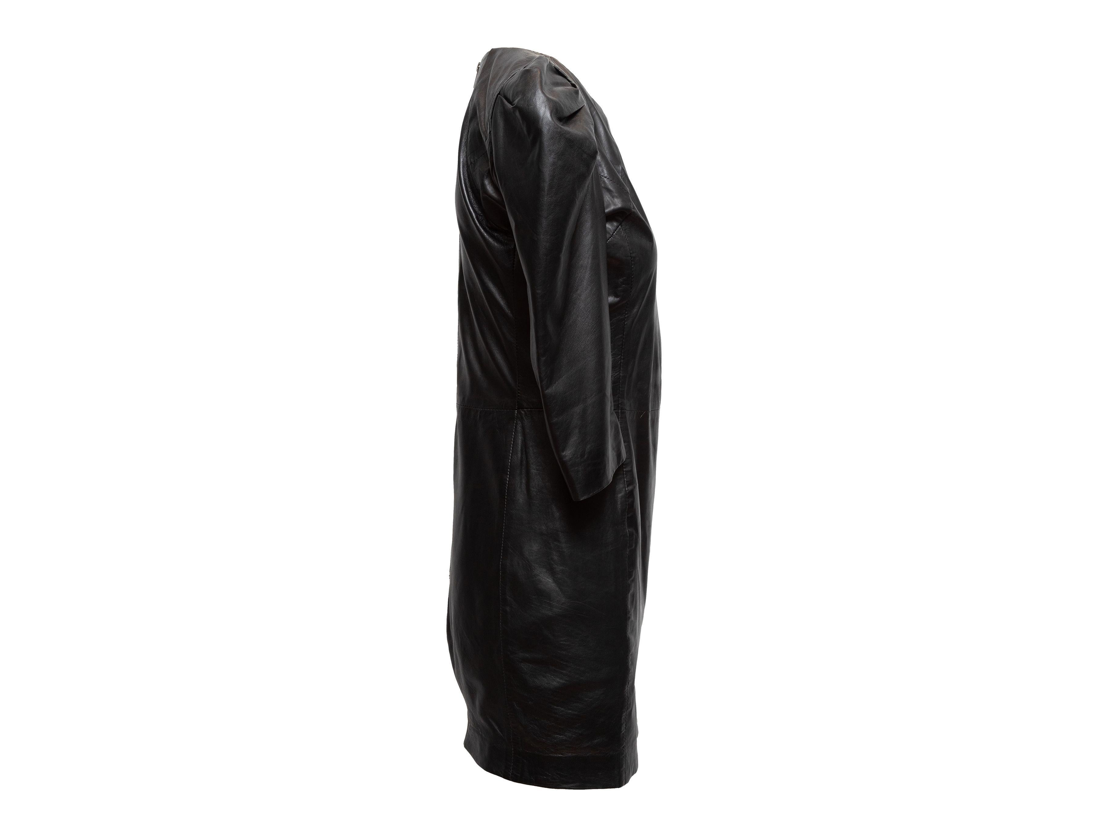 Women's Maje Black Leather Mini Dress