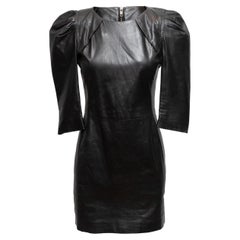 Maje Black Leather Mini Dress