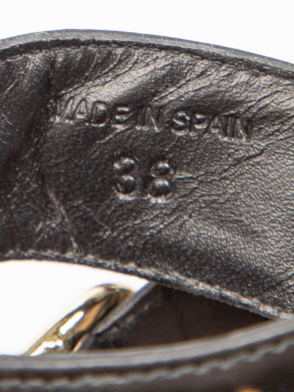 De las mujeres Maje Sandalias de cuña de piel negra con tachuelas talla IT 38