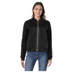 Maje Schwarze Bomberjacke mit Mesh-Einsatz Größe M