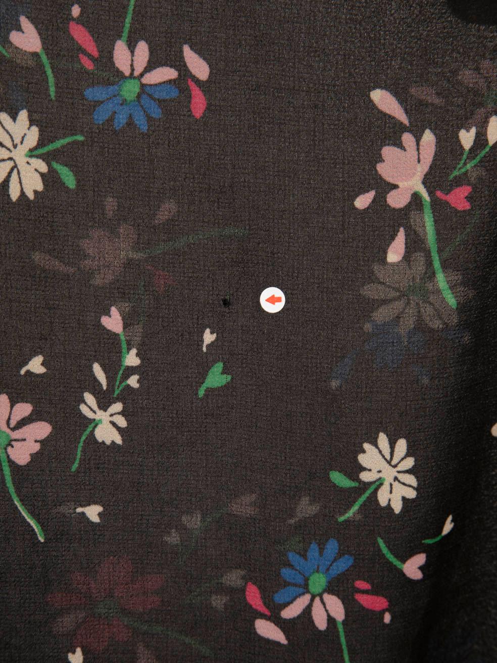 Maje Black Midi Floral Print Dress Size S For Sale 1