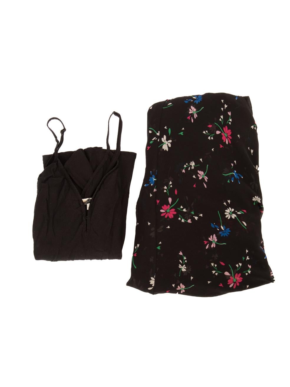 Maje Black Midi Floral Print Dress Size S For Sale 4