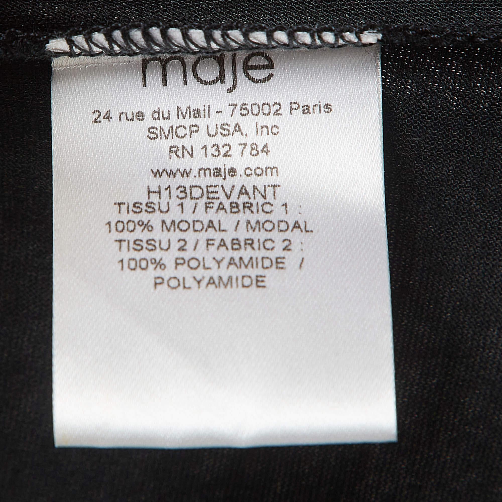 Donna Maje - Top a strati in maglia e pizzo nero - L.L.A. in vendita