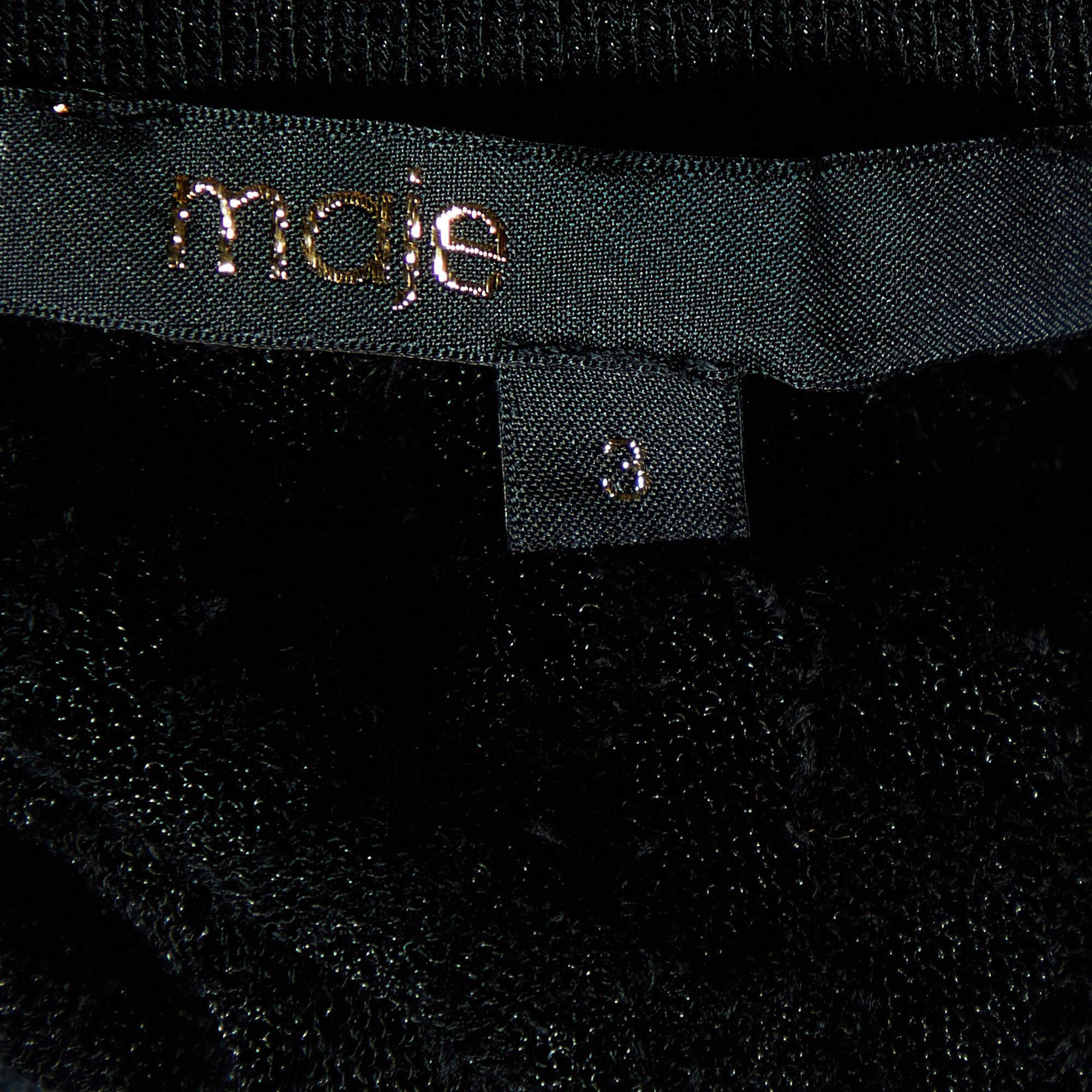 Maje Top negro de encaje estampado con mangas S en Excelente estado para la venta en Dubai, Al Qouz 2