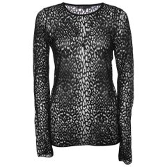 Maje Black - Top à manches longues en dentelle à motifs S
