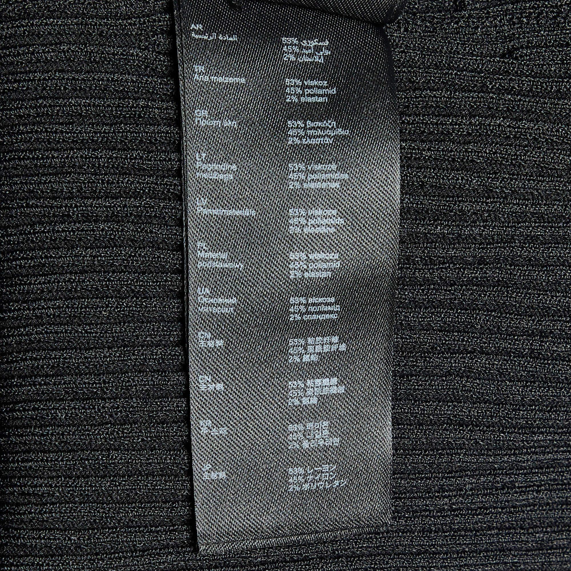 Maje - Mini abito nero in maglia a coste con perline M. in vendita 3