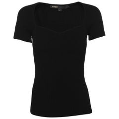 Maje Black Rib Knit Top S