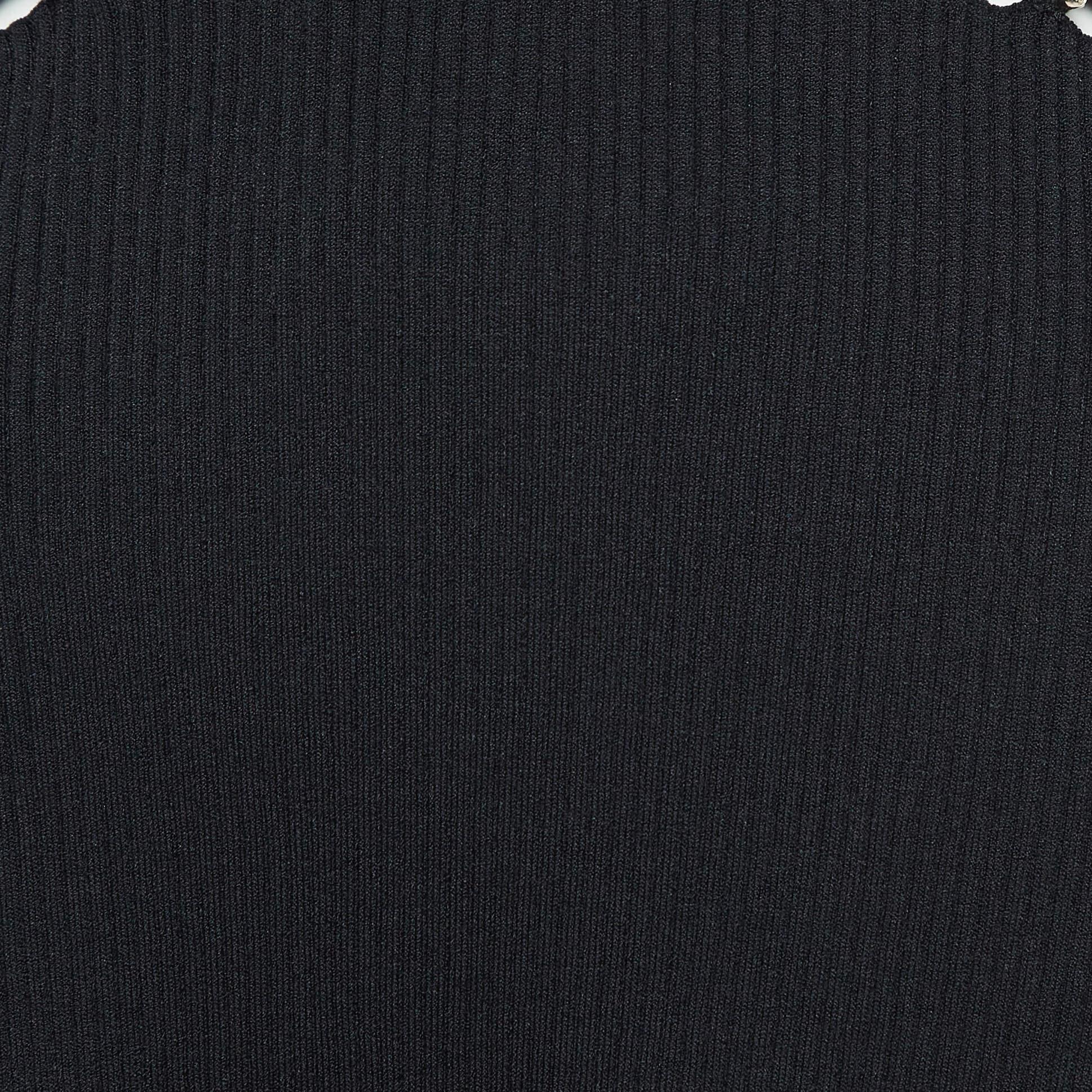 Maje Black Roselana Openwork Knit Short Dress L For Sale 1