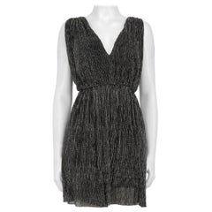 Maje Black & Silver Metallic Mini Playsuit Size M