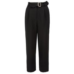 Maje Black Straight Leg Belted Trousers Size XS