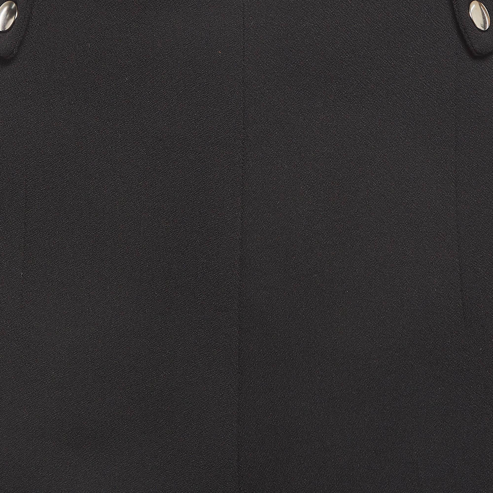 Nero Maje - Pantaloni a vita alta in crêpe elasticizzato nero S in vendita