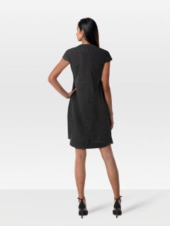 Maje Black V-Neck Pleated Midi Dress Size S