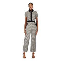 Maje Black 
White Straight Leg Jumpsuit Size XS