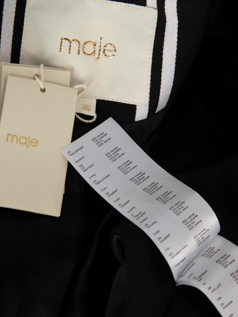 Maje Schwarz-Weiß gestreifter Blazer mit gestreiftem Muster Größe S Damen im Angebot