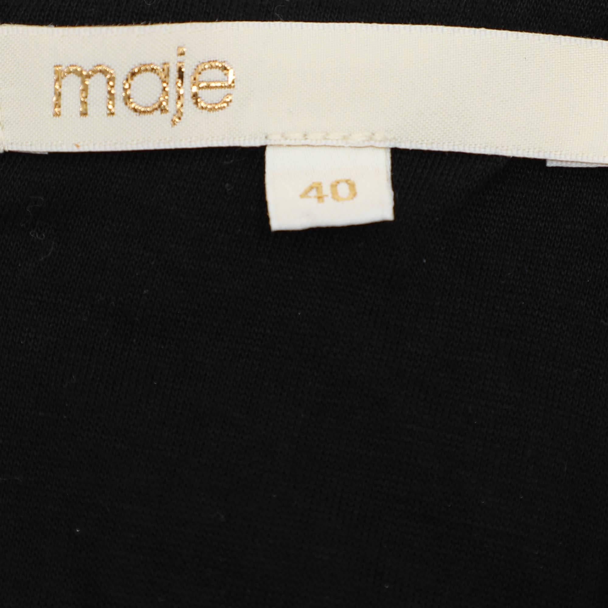Maje Black/White Tweed Sleeveless Jumpsuit XXS In New Condition For Sale In Dubai, Al Qouz 2