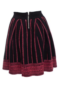 Maje, Black wool skirt with embroidery