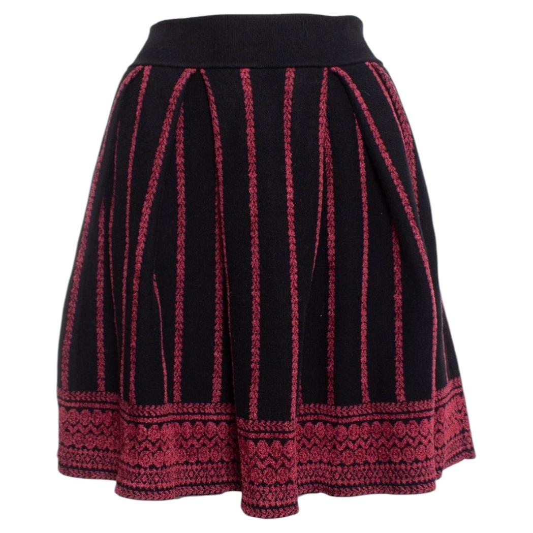 Maje, Black wool skirt with embroidery