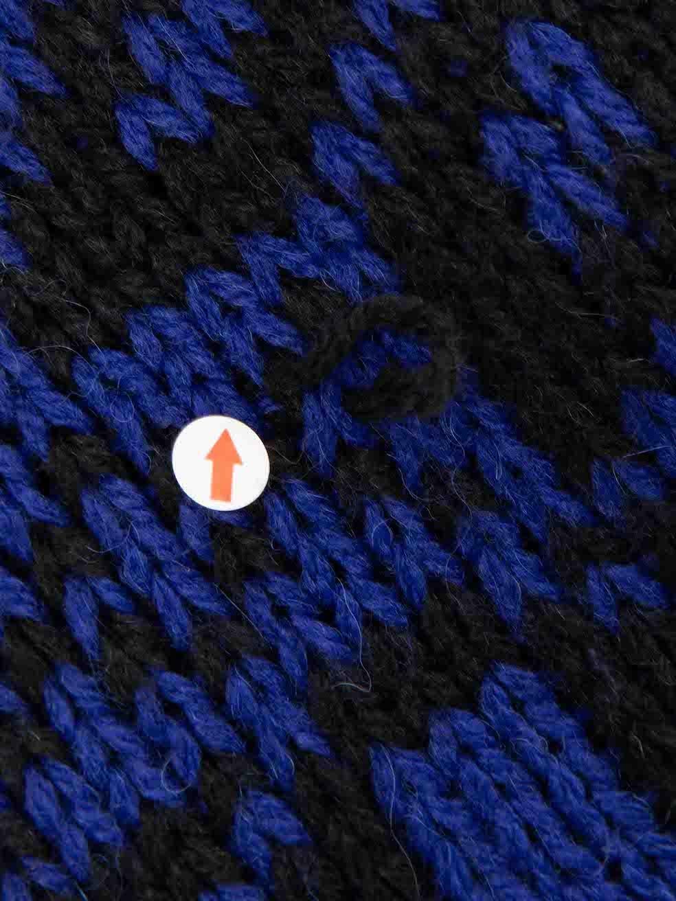 Women's Maje Blue Chunky Knit Fair Isle Intarsia Cardigan Size M For Sale