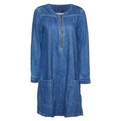 Maje Blue Denim Zip Detail Roukia Shift Dress L