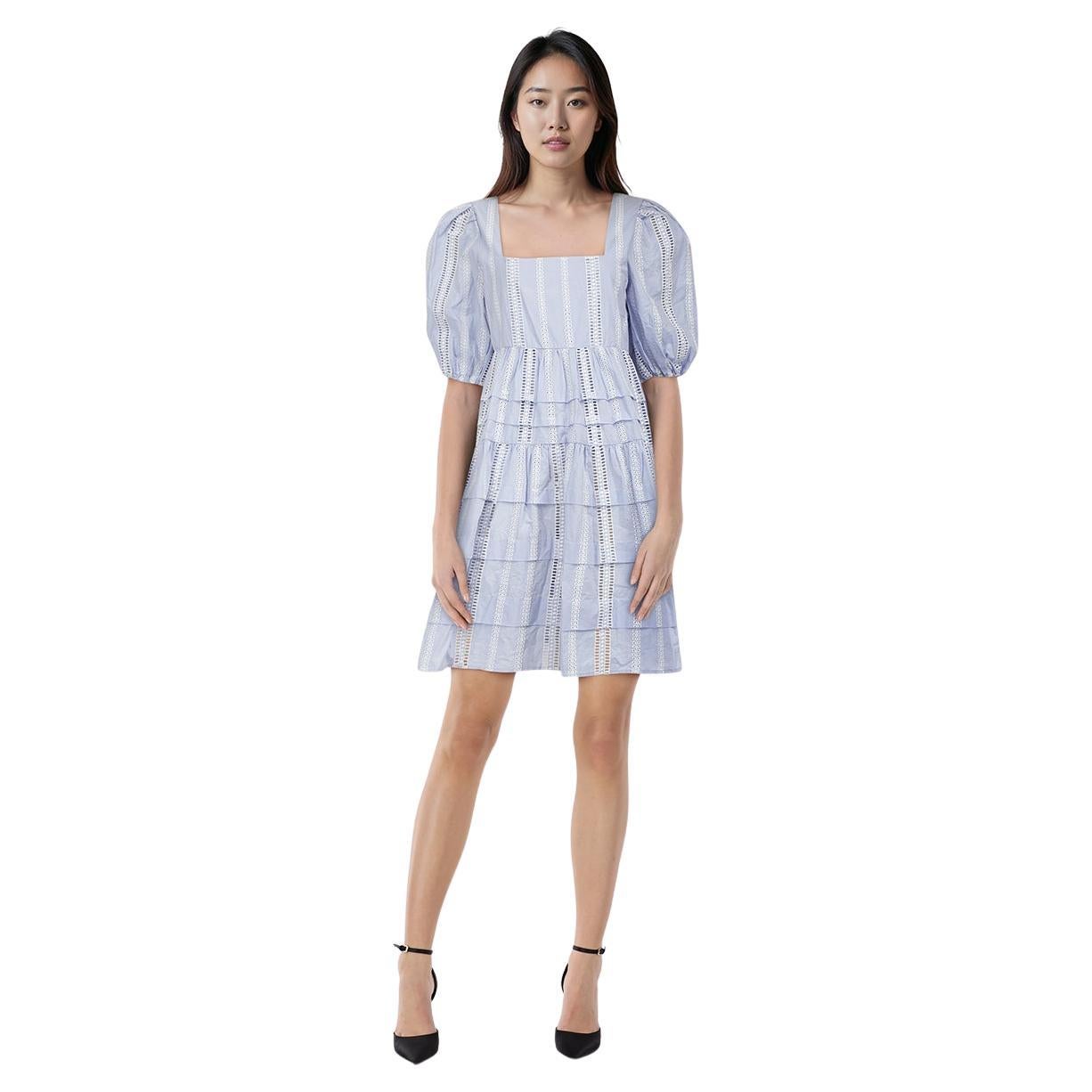 Maje - Mini robe brodée - Bleu Taille XL
