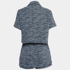 Maje Blue Tweed Jacket & Skirt Set S/M
