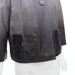 MAJE Bokio grey black ombre lambskin leather flare jacket FR1