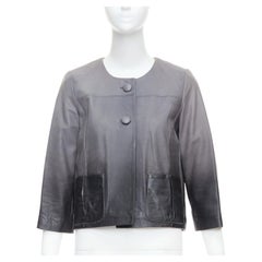 MAJE Bokio grey black ombre lambskin leather flare jacket FR1