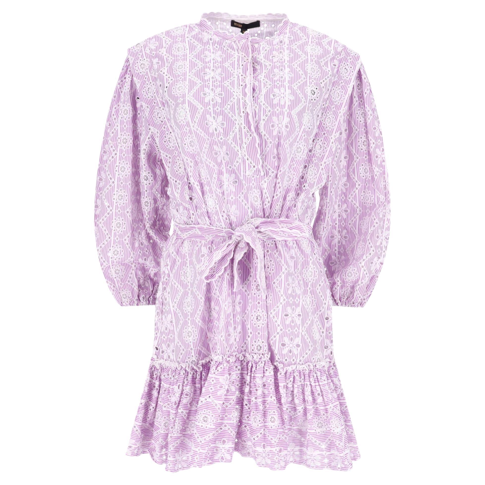 Mini Vestido Maje Broderie Anglaise Algodón en venta