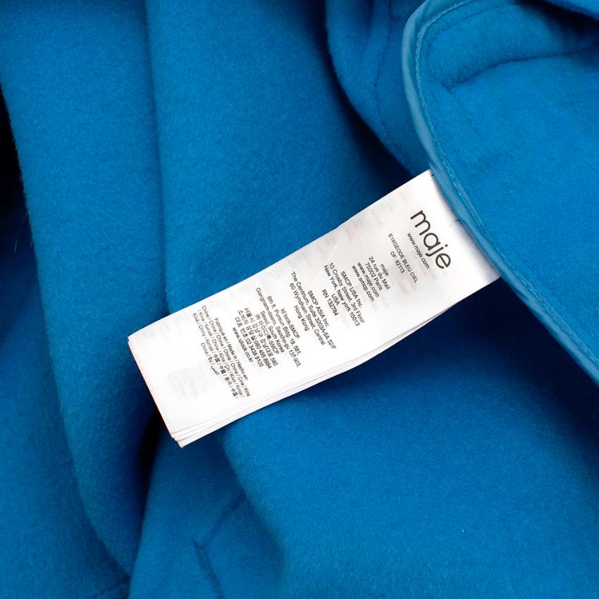 Manteau croisé Maje Cerulean bleu en laine mélangée avec ceinture - Taille US6 2