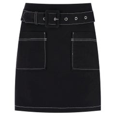 Maje Cotton Belted Mini Skirt