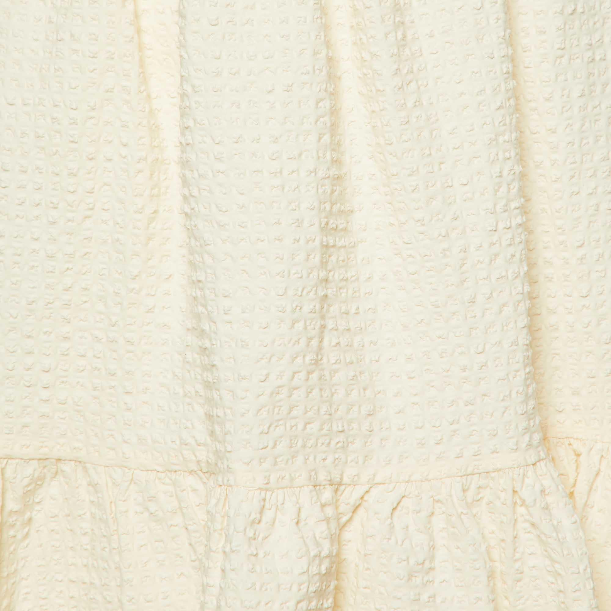 Beige Maje Gonna asimmetrica in cotone strutturato color crema M. in vendita