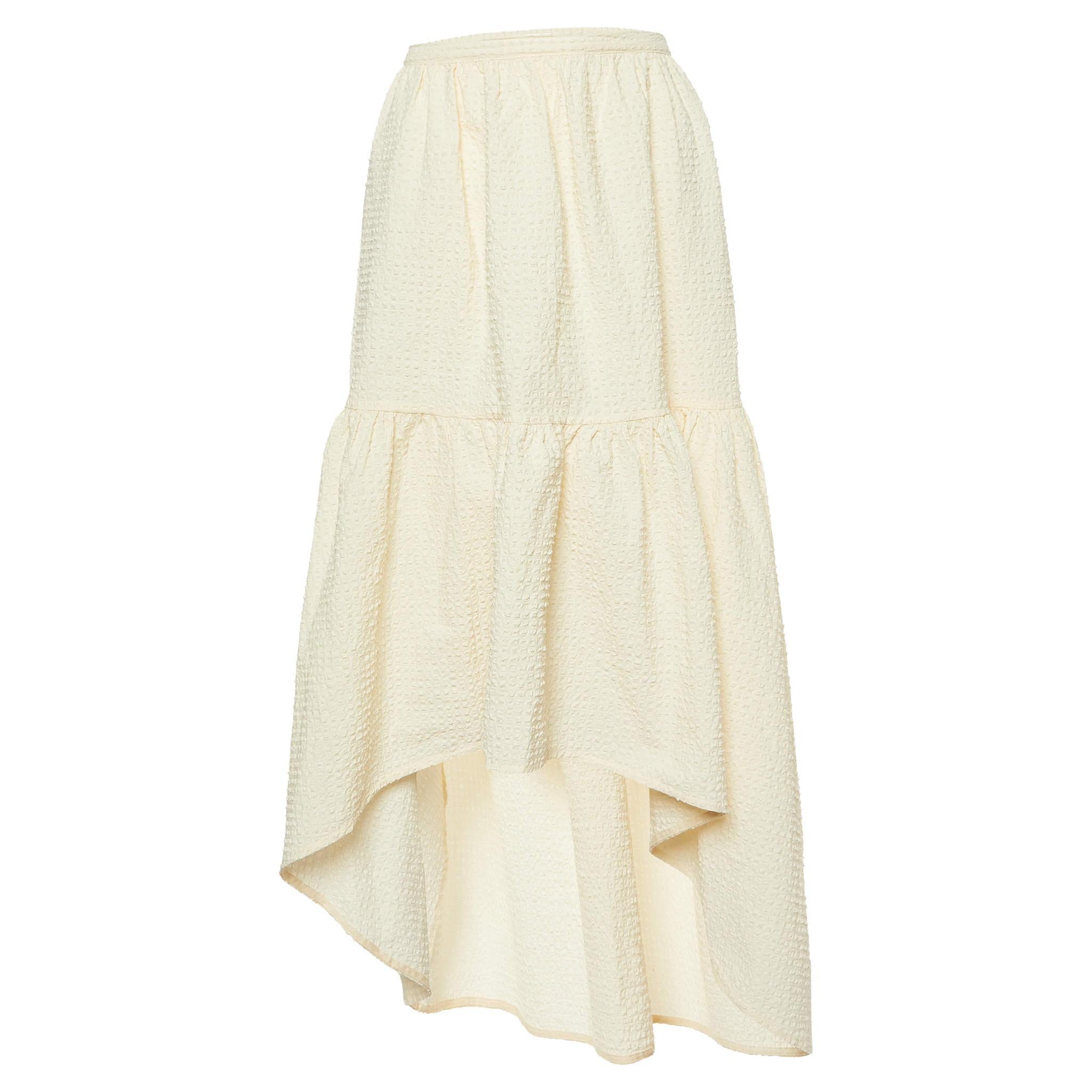 Maje Gonna asimmetrica in cotone strutturato color crema M. in vendita