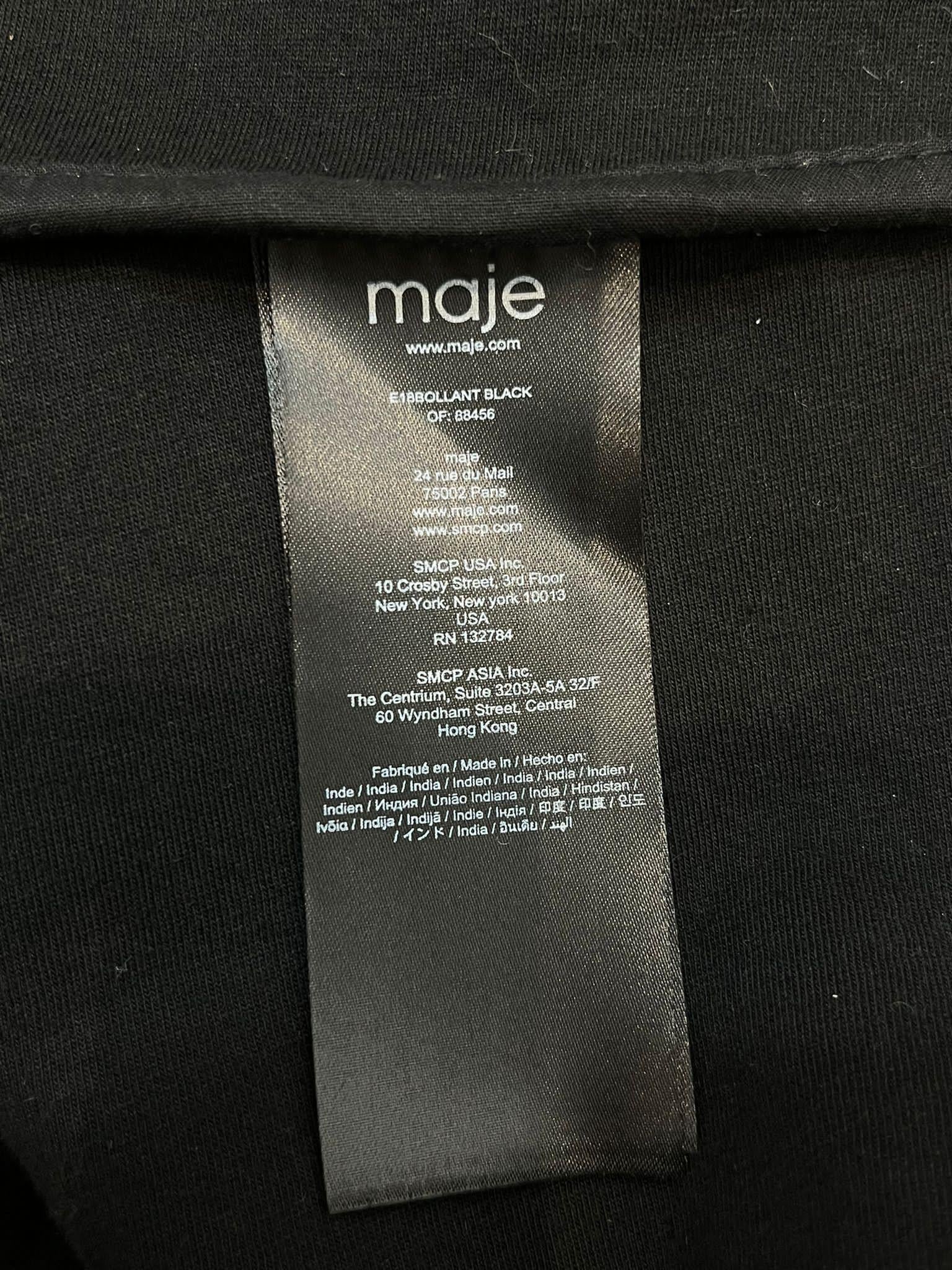 Maje - Blouson motard en cuir à volants. 3