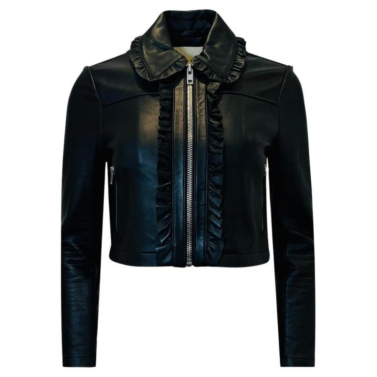 Maje Blouson motard en cuir à sur 1stDibs France