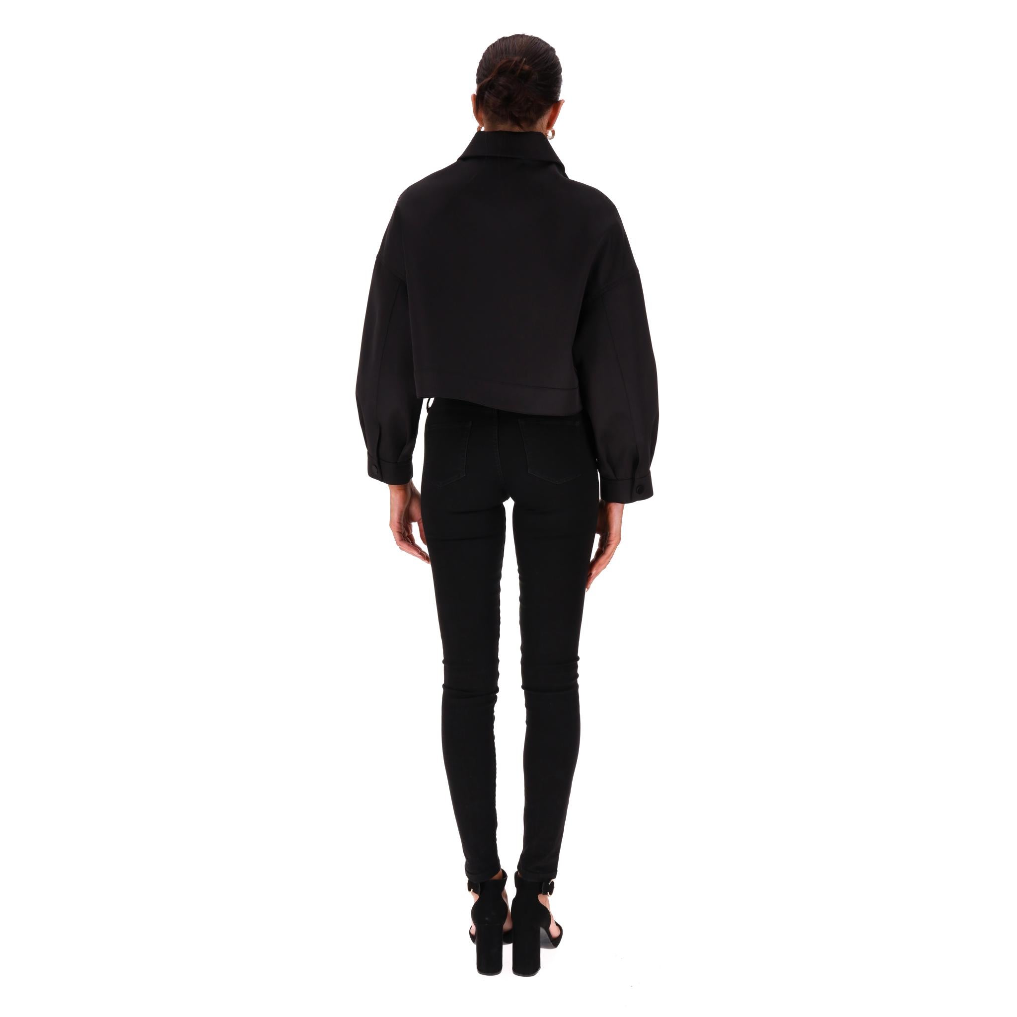 Maje Cropped Satin Jacket In New Condition For Sale In London, GB