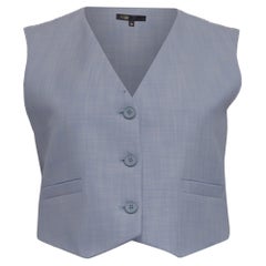 Gilet corto Maje in viscosa azzurra